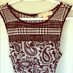 Michael Kors midi panelled with sheer black lace.